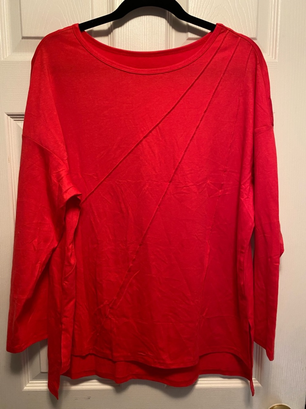 Women’s Hot Pink Long Sleeve High Low Top…size M - Picture 1 of 3